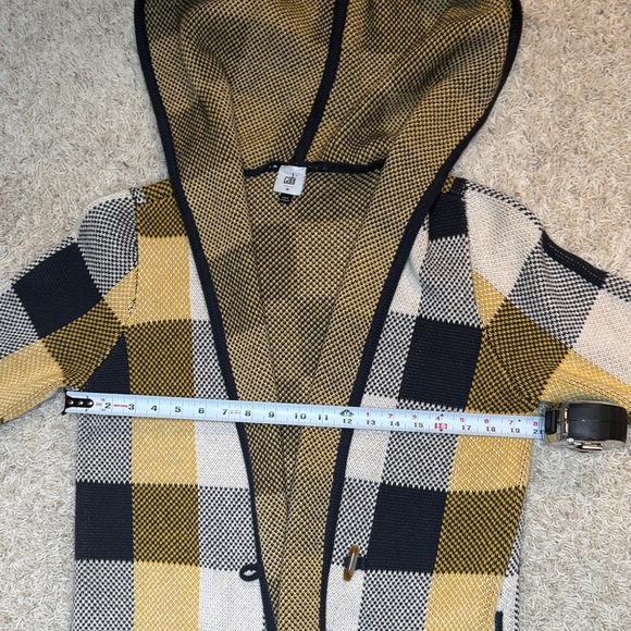 NWOT CAbi Checkered Hooded Sweater Coat, style 4229, size medium - Picture 12 of 14